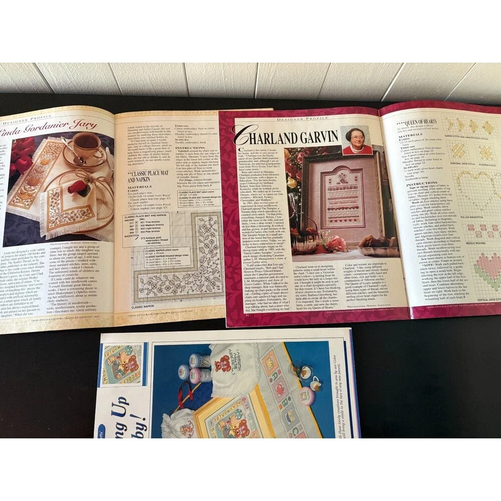 Vintage 1990s Cross Stitch Pattern Booklets Magazines Lot of 18 Needlework